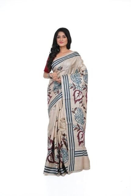 Handloom Tassar Saree Made Coloure Comfortable,Lightweight Ethnic Wear Saree For Women'S With Unstiched Blouse Piece, (Saree-5.5Mtr, Unstiched Blouse